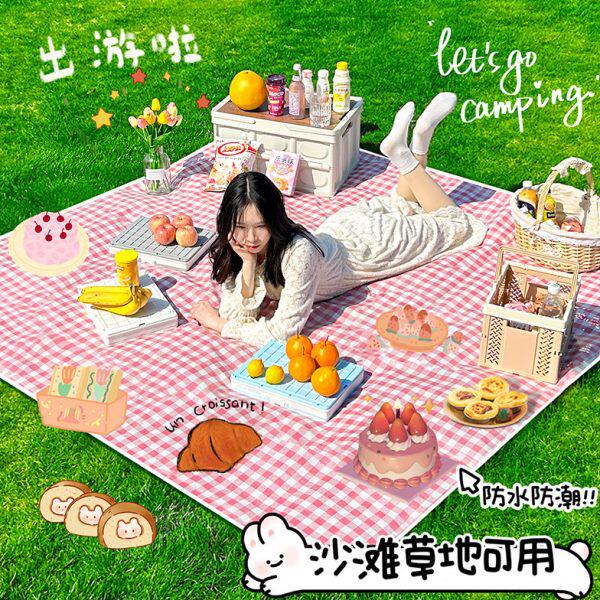 野餐垫防潮垫加厚帆布户外草地露营防水便携春游折叠垫子野炊地垫