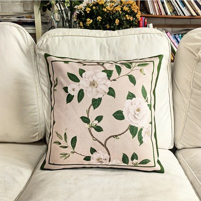 木质年轮新中国风枕头客厅沙发坐B垫套无障碍豪华高端厚枕套双面