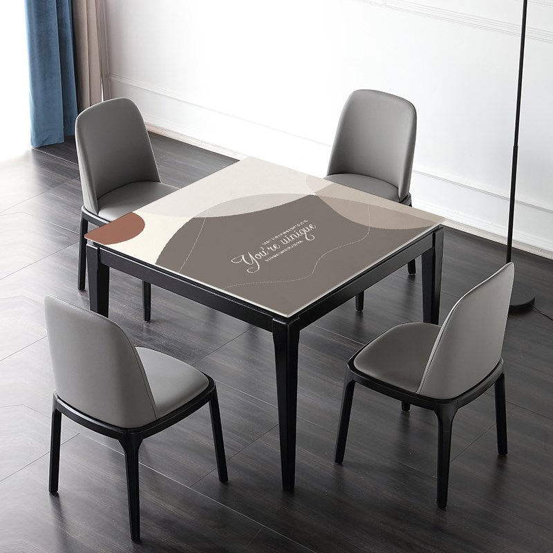 皮革正方b形桌f布防水防油防烫免洗不透明桌垫方桌布方桌子家用北