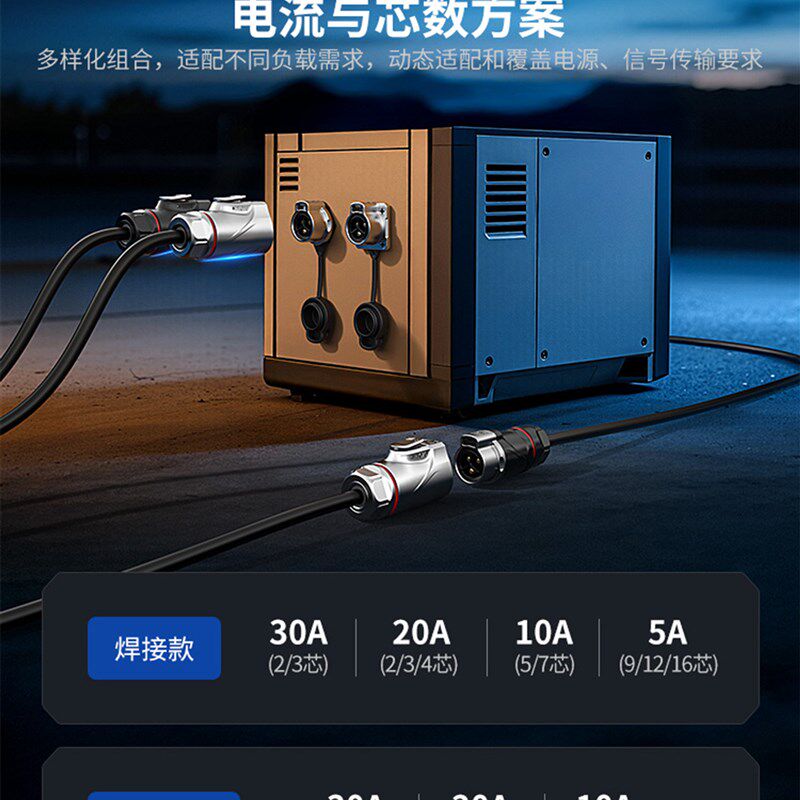 【顺丰包邮】普乐固 PLG20防水连接器 焊接款航空接插头2芯3芯30A
