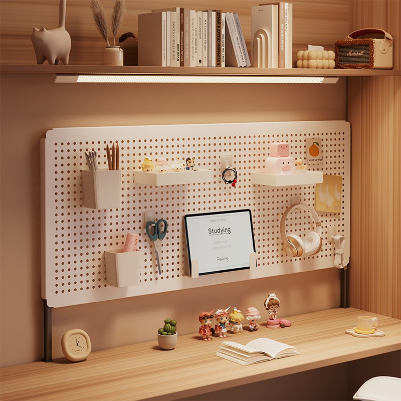 桌面洞洞板置物架免打孔立式学y生家用书桌桌上收纳整理架子展示