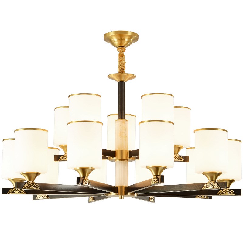 新中式吊灯全铜客厅灯中国风禅意C餐厅灯现代简约大气别墅卧室灯