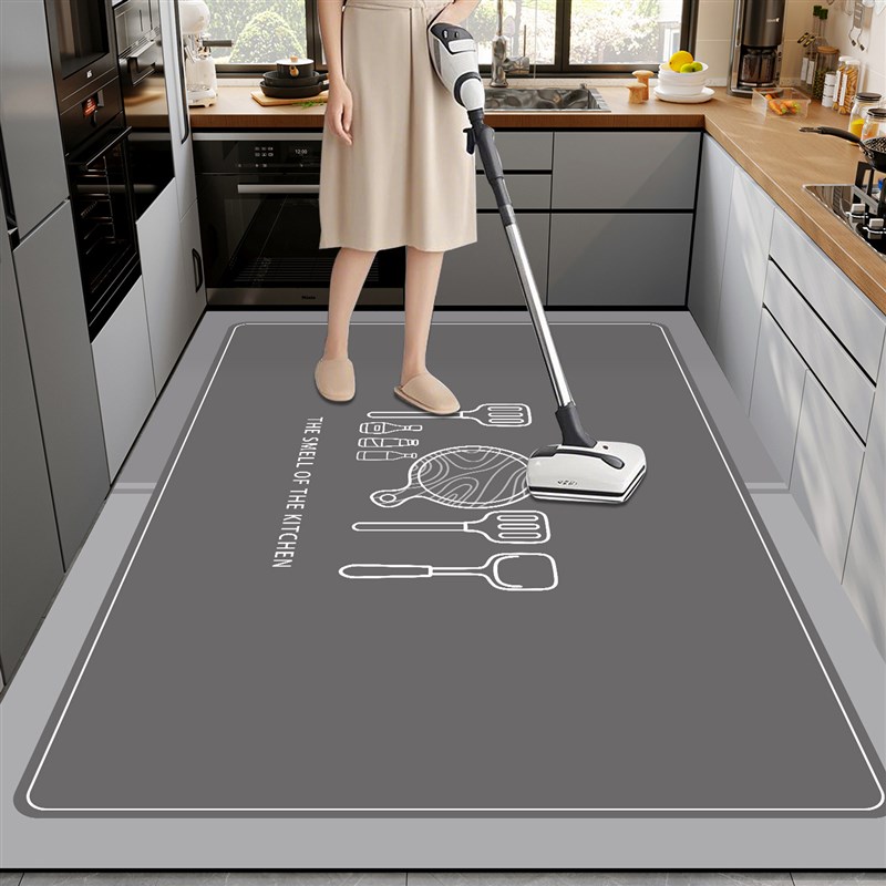 硅藻泥厨房地垫防滑防油吸水垫可擦免洗防水满铺地U毯门口耐脏脚