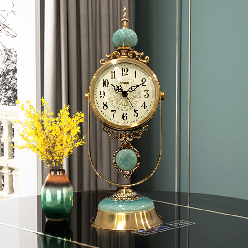 表摆台式钟表摆件座钟客厅家用台钟2025新款桌面复古X摆件欧式时