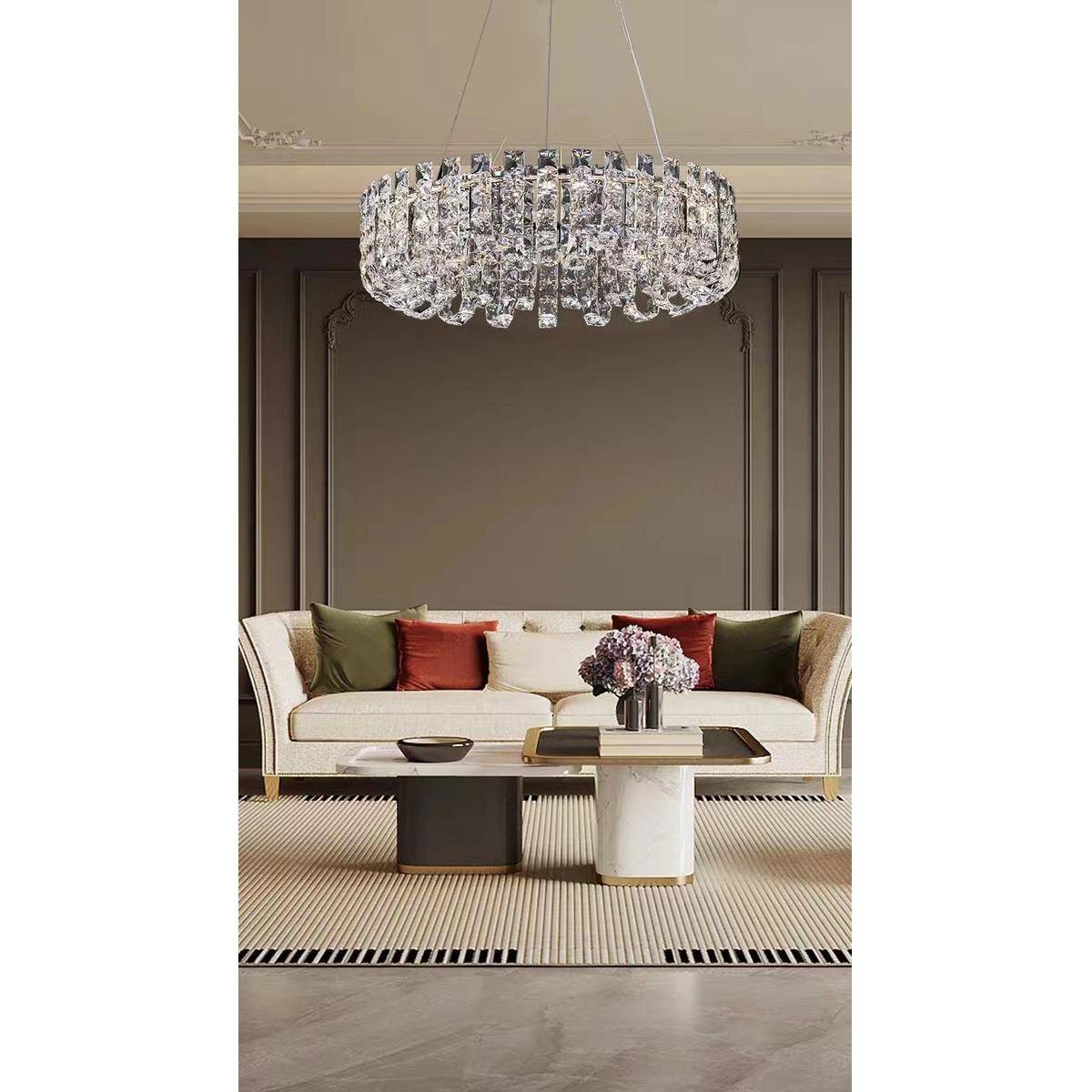 意式轻奢水晶吊灯客厅灯现代简约大气主卧室灯2023新款设计师灯