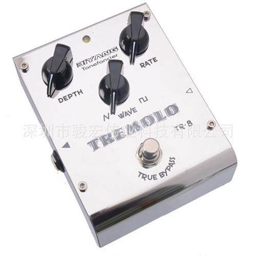 Biyang比洋TR-8Tremolo电吉他贝斯双波形超级摇摆颤音单块效果器