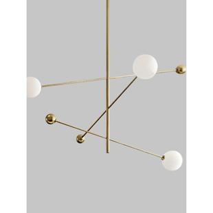 北欧后现代简约金色创意艺术设计餐厅灯具样板间书房吧台分子吊灯