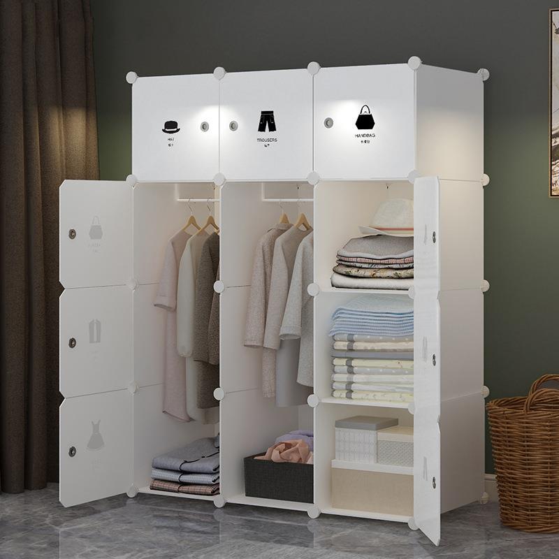 简易衣柜组装折叠塑料组合树脂布经济型收纳柜省空间衣橱简约现代