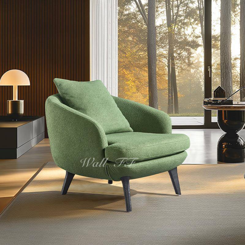 拉斐尔扶手单人沙发椅客厅阳台设计师款休闲懒人椅极简真皮老虎椅
