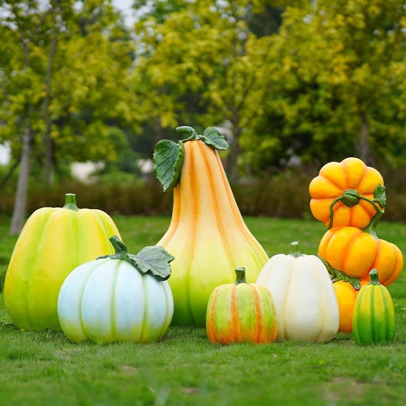 仿真南瓜雕塑大型玻璃钢摆件南瓜蔬菜户外生态园林农场落地装饰品
