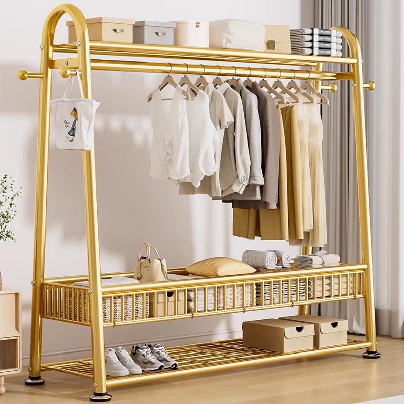 A9L挂衣架落地卧室可移动家用晾衣架阳台晒衣服架室内简易单杆衣