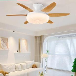 风扇灯出口新款法式奶油风吊扇灯客厅卧室餐厅全光谱吊灯