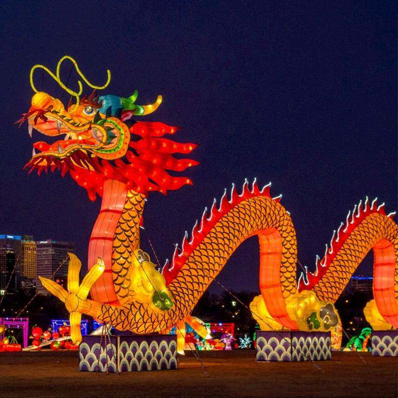 2025春节花灯不夜城景区古镇街道大型花灯中国龙元宵节日彩灯装饰