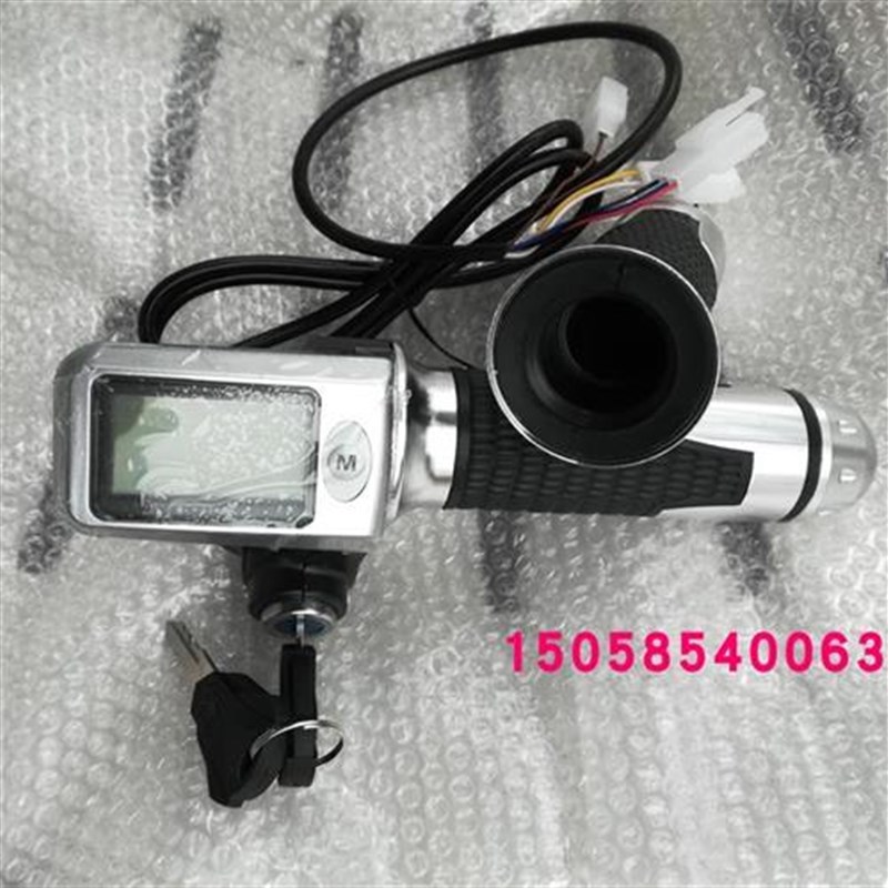 电动车3b6V48V加速带电门锁液晶屏带电量显示速度码表里程调速转