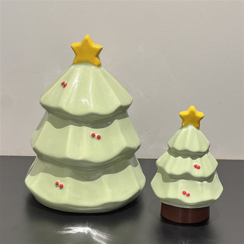 圣诞树纸巾盒家用客厅餐厅高档陶瓷桌面抽纸盒新款创W意牙签收纳