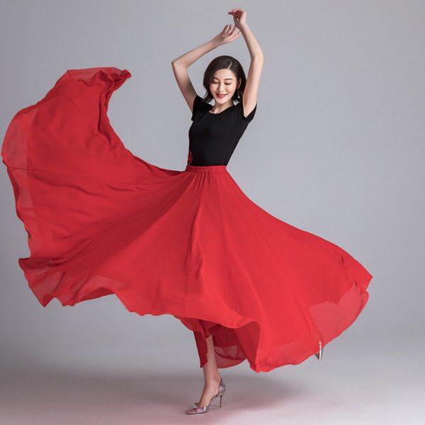 云裳我和我的祖国飘逸雪纺裙广场舞裙跳舞裙广场舞高腰长裙720度,运动/瑜伽/健身/球迷用品,广场舞半身裙,淘宝优惠券,粉丝福利购,淘宝优惠卷