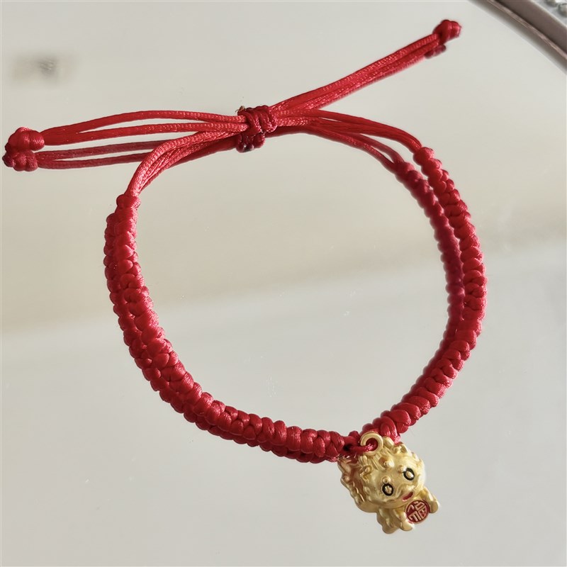 线条呆萌c小狗手炼情侣款狗可爱情人节镀金礼物男女通用款式貔貅