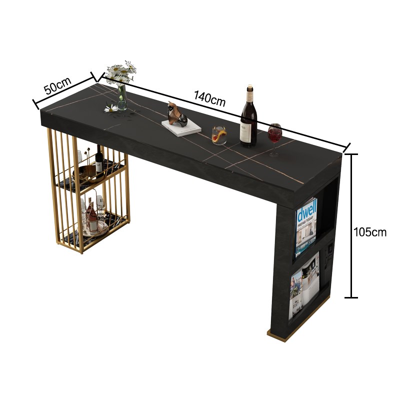 现代简约轻奢岩板大o理石吧台桌家用中岛台餐桌一体开放式岛台吧