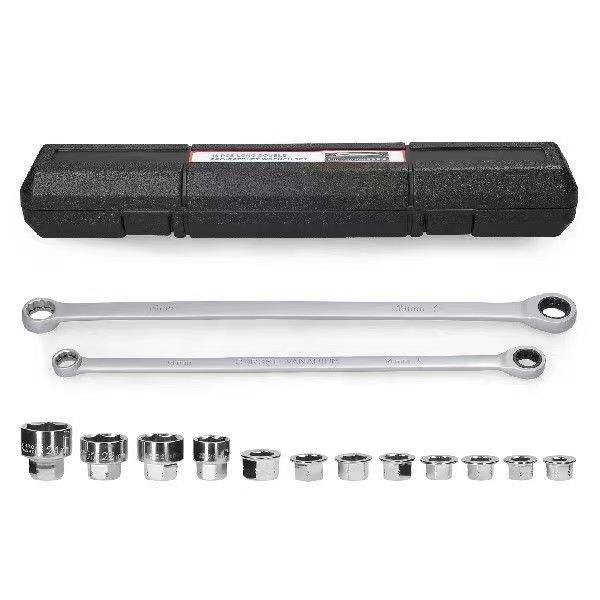 大飞72齿特长穿心薄壁套筒多功能活动棘轮扳手15PC汽修工具套装