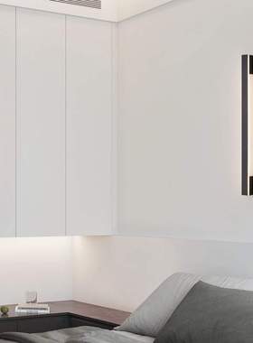 现代无主灯设计全铜线条灯LED三色极简一字灯长条壁灯黑色铜本色