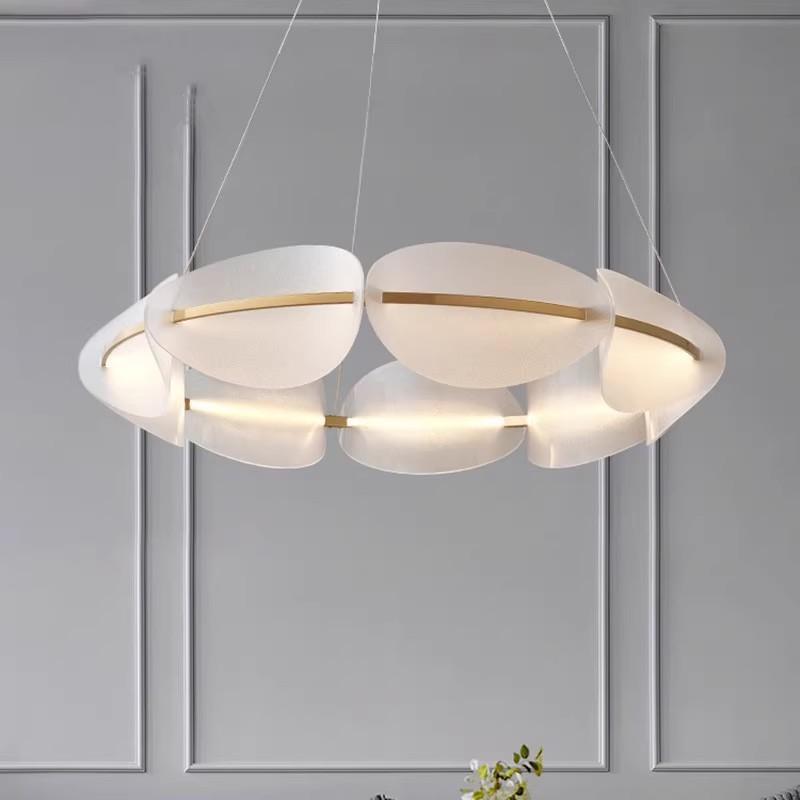 北欧现代简约客厅主灯高级感创意个性轻奢圆环形花瓣卧室餐厅吊灯