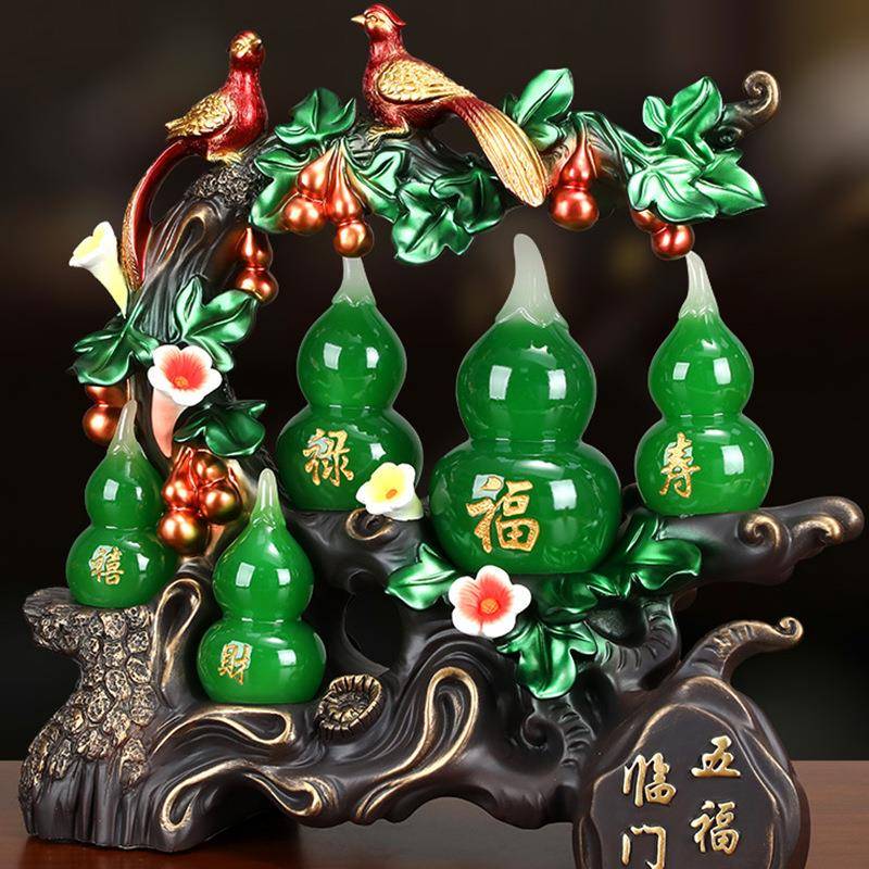 锦上添花葫芦摆件招财五福临门福禄家居客厅玄关电视柜装饰工艺品