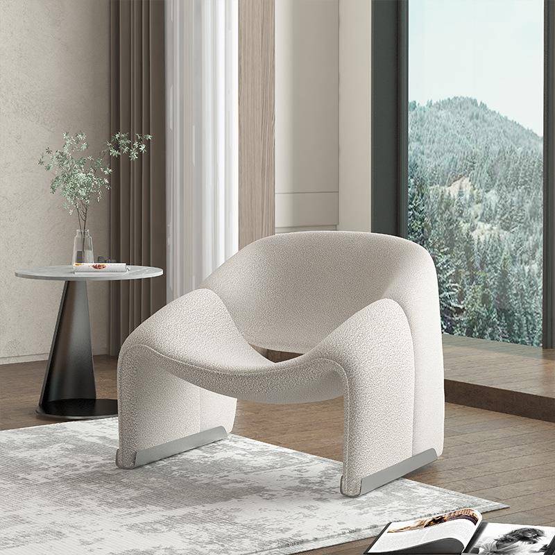 北欧单人沙发椅轻奢简约现代客厅卧室螃蟹椅单椅诧寂风