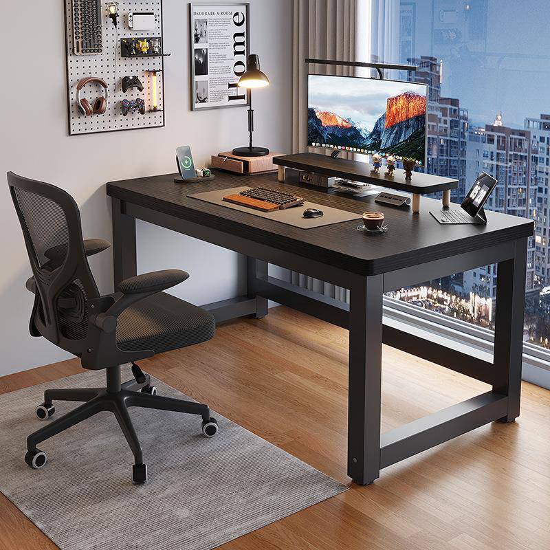 加厚办公桌卧室家用电脑桌台式电竞学生学习写字书桌子小家具黑色