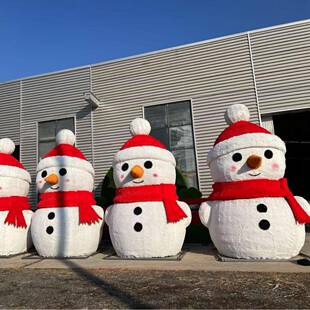 冬季雪人形象滑雪场场景布置拍照摆件泡沫游乐场IP雕塑道具造型