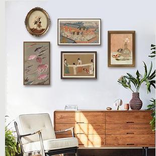 复古中式 饰画A063 复古小众中古艺术书房挂画茶楼新古典主义装