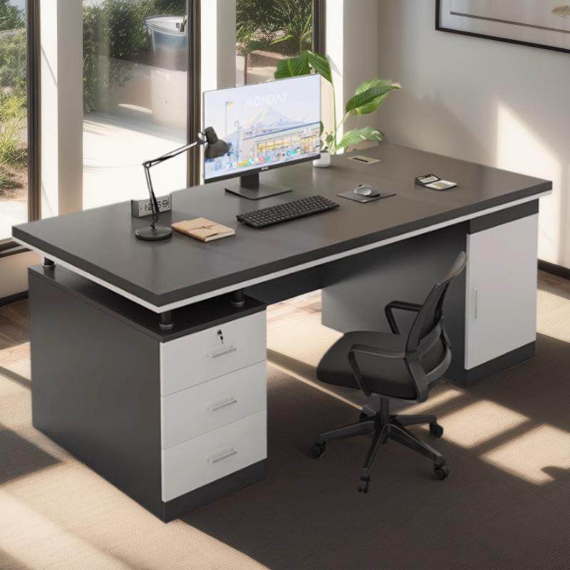 办公桌老板桌简约现代办公室桌椅组合单人工位台式电脑桌家用书桌