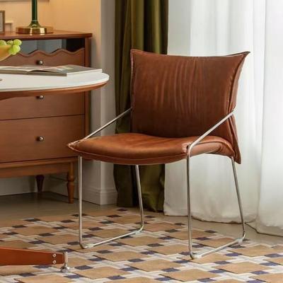 家用中古餐椅设计师法式轻奢软包书桌化妆靠背书房休闲单人沙发椅