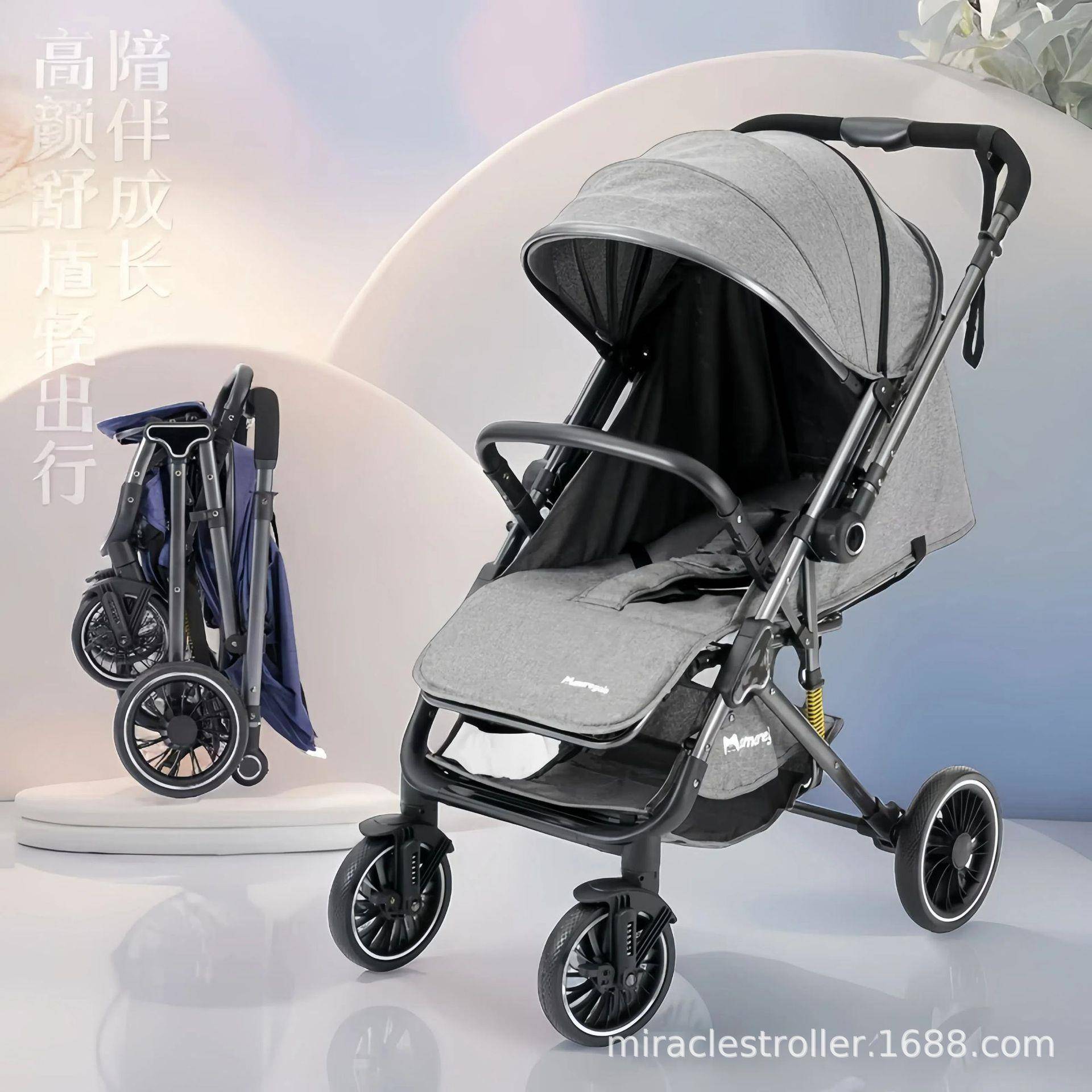 婴儿推车溜娃神器可坐可躺折叠新生儿童宝宝手推车婴儿车一键收车