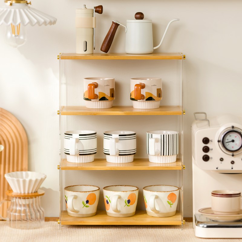 咖啡杯收纳架马克杯茶杯置物架桌面高颜值杯架吧台网红水杯放置架