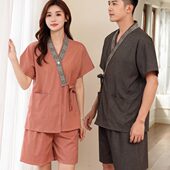 桑拿洗浴中心浴服汉蒸和服日式 男士 温泉美容按摩 大码 汗蒸服女开衫