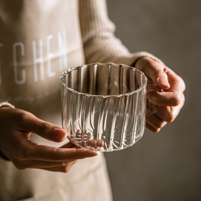 大容量玻璃早餐杯牛奶燕麦杯可微波炉酸奶沙拉碗高硼硅水杯带把手