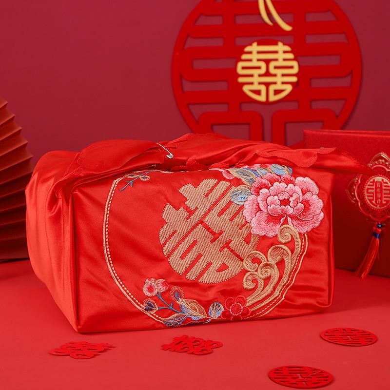 结婚用品包袱皮裹包布结婚包袱布包袱F红布喜盆布陪嫁包盆皮包裹