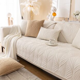 子侘寂简约现代巾加厚高档坐垫款皮沙发套罩撸风防滑冬感猫沙发垫