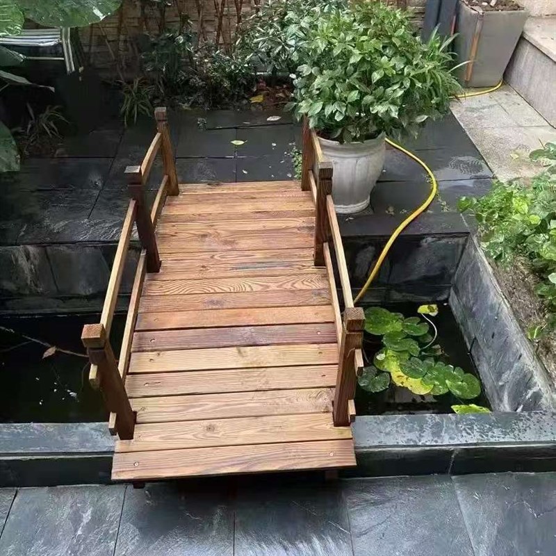 木桥庭院防腐木木桥户外景观家用拱桥公园花园小Y木桥可定制