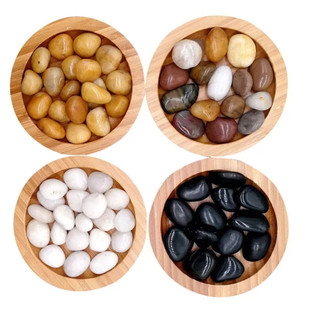 雨花石高抛光鹅卵石n黑白黄红五彩石原石庭院造景园林铺路石头鱼