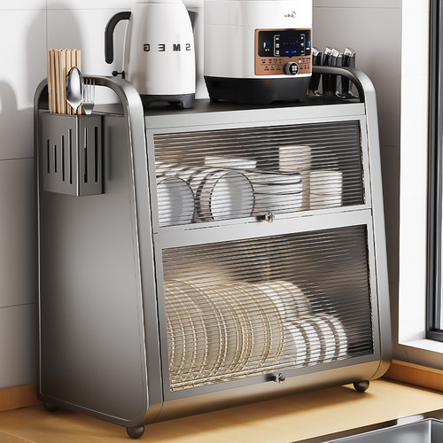 碗碟收纳架厨房置物架家用双层碗柜放碗盘沥O水碗架碗筷餐具收纳