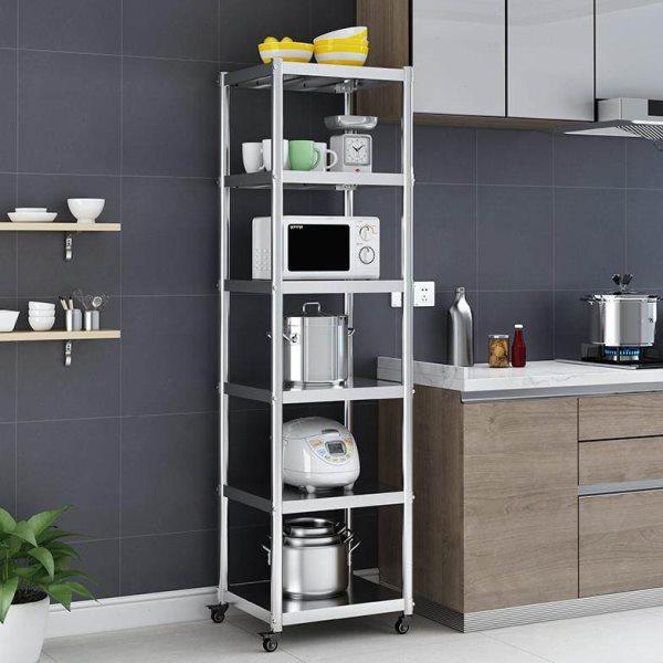 可移动厨房25宽30夹缝置物架不锈钢40长45 50cm60落地多层收纳架,厨房/烹饪用具,微波炉置物架,淘宝优惠券,粉丝福利购,淘宝优惠卷