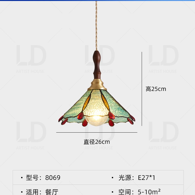 复古风全铜小吊灯法式中古风床头吊灯创意个性Q南洋风餐厅灯吧台