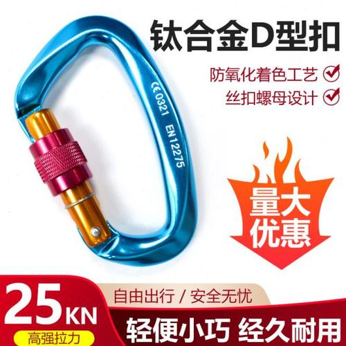 亚斯安 D型锁扣户外救生装备运动登山攀岩快挂多功能承重攀冰主锁