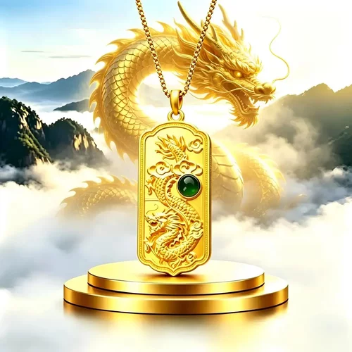 合金新款创意国风祥龙献瑞吊坠