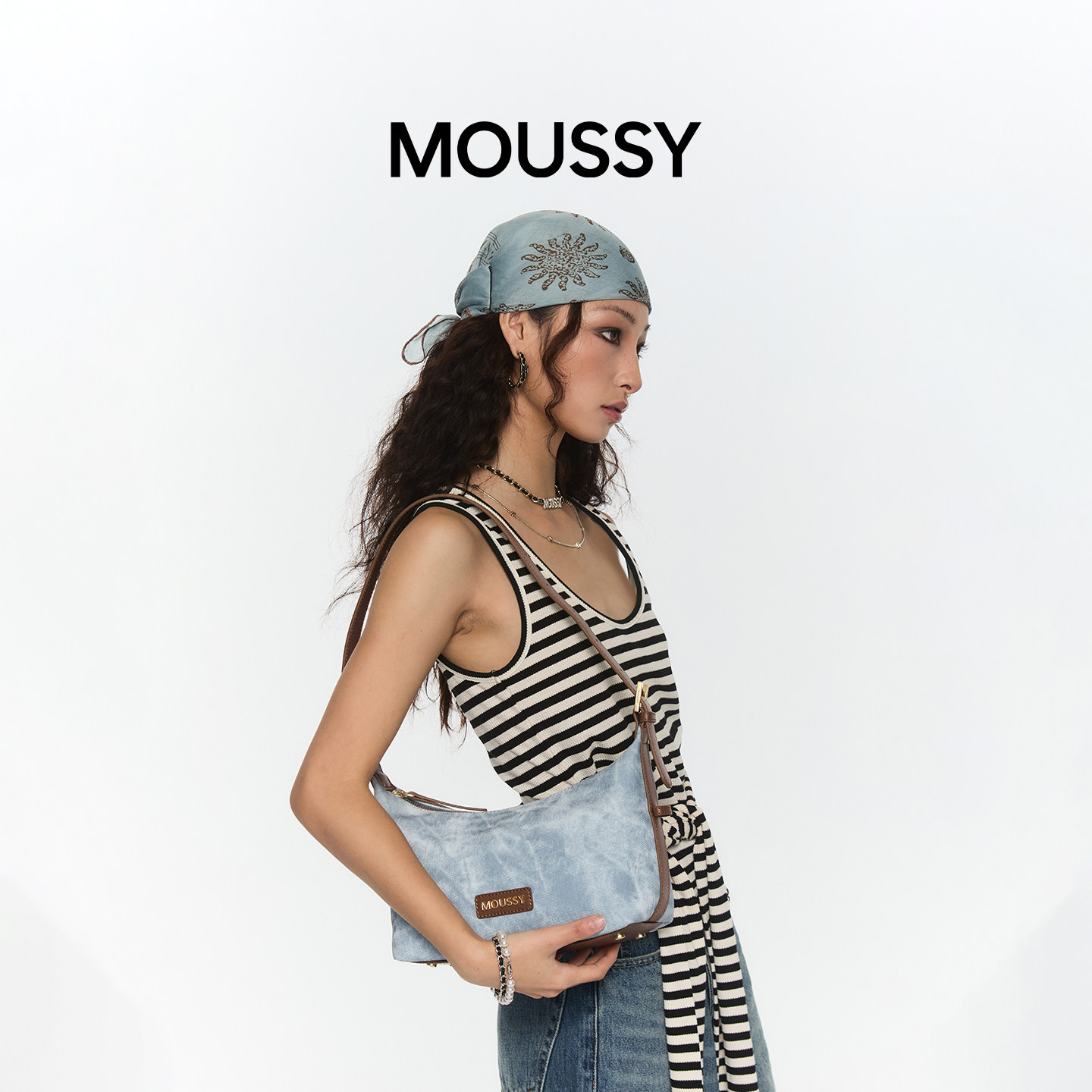MOUSSY Geek Chic女士腋下包单肩斜挎手提托特包上班通勤百搭简约