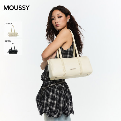MOUSSY蜜意前行荔枝纹油蜡皮包包