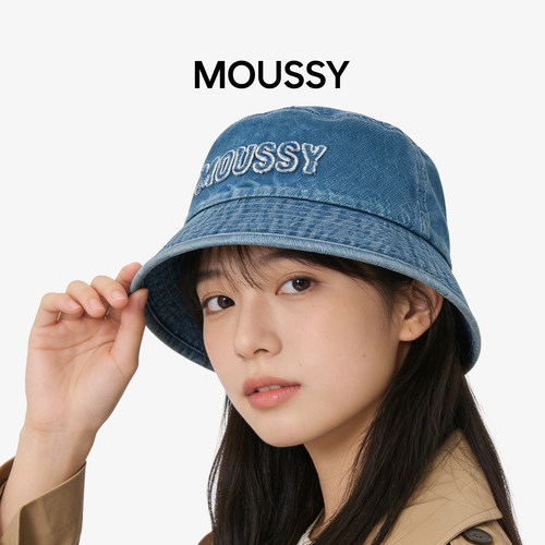 Moussy复古牛仔渔夫帽防晒遮阳