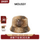 Moussy鹿纹渔夫帽2026早春新品 新年礼物 复古慵懒风毛绒渔夫帽