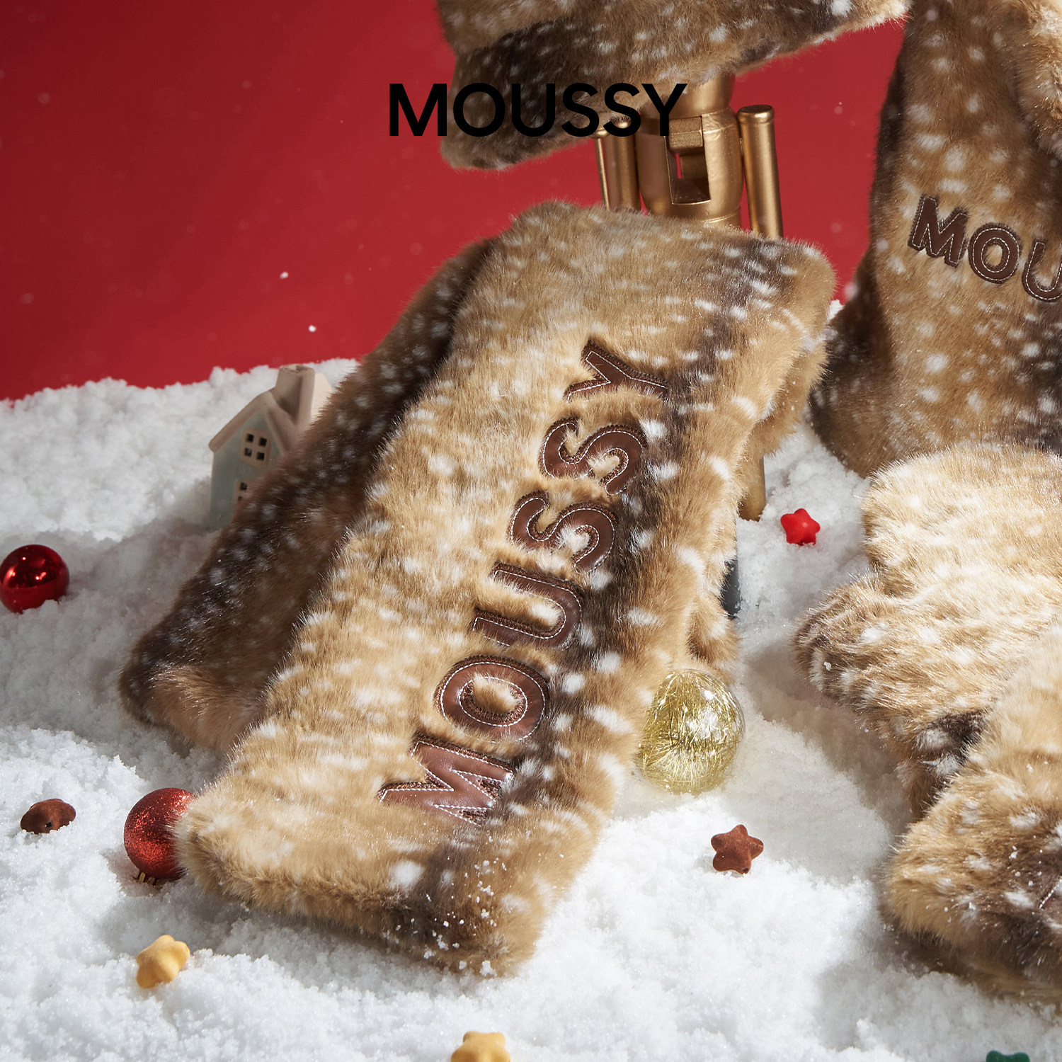 【新年礼物】Mouss鹿纹围巾美式复古加厚围巾秋冬围脖毛绒保暖,箱包皮具/热销女包/男包,包袋配件,淘宝优惠券,粉丝福利购,淘宝优惠卷